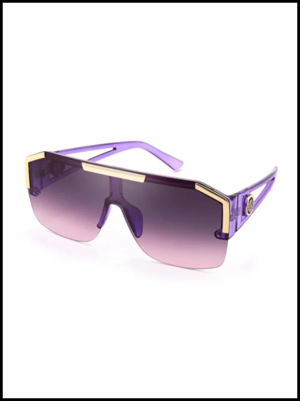 Oversized Square Shield Sunglasses UV400 Protection One Piece Lens